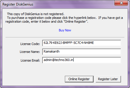 disk genius registration code